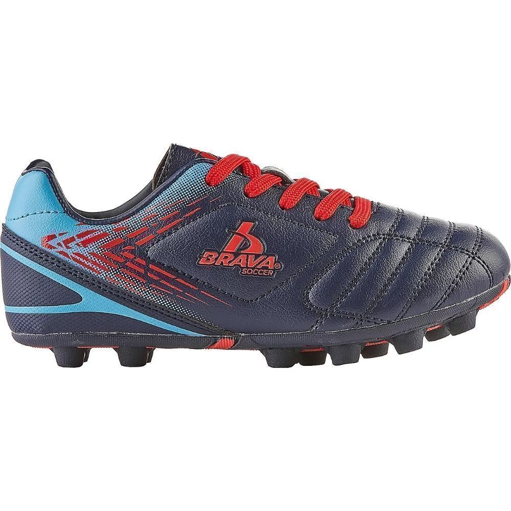 Brava Boys Athletic Soccer Shoes Cleats Size 5 Blue Red NEW